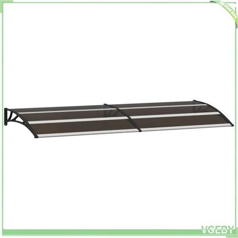 Auvent de porte - FAFEICY - 144826 - Noir mat - 240 x 75 cm - Polycarbonate 5 mm (1/5)