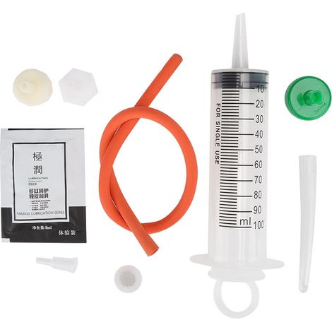 Seringue en silicone gel 100ML pour lavement anal, nettoyage intime unisexe homme femme, embout souple avec tuyau (1/5)