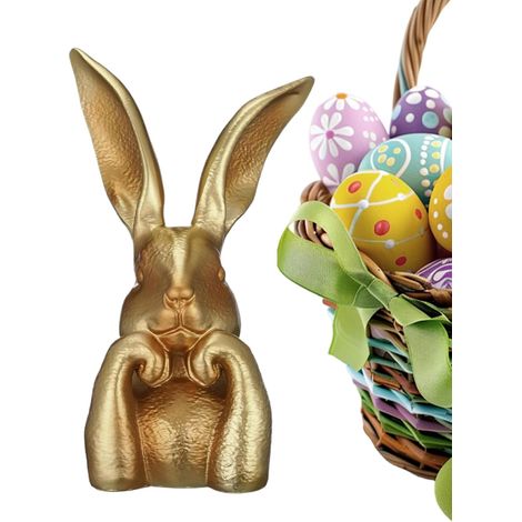 Kaninchen Figur Osterhasenstatue entzückende goldene
