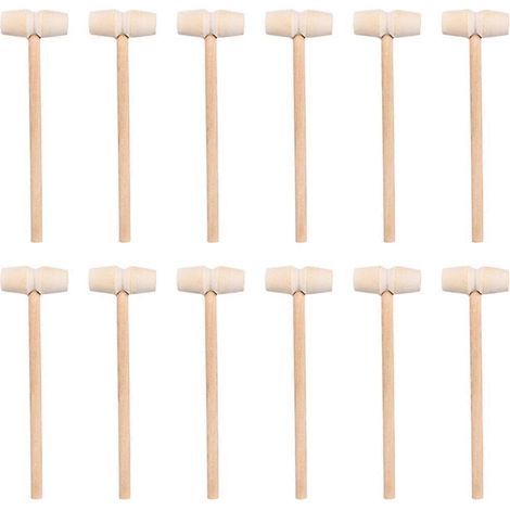 40 maillets créatifs en forme de crabe, mini-marteaux portables (couleur bois) (1/5)