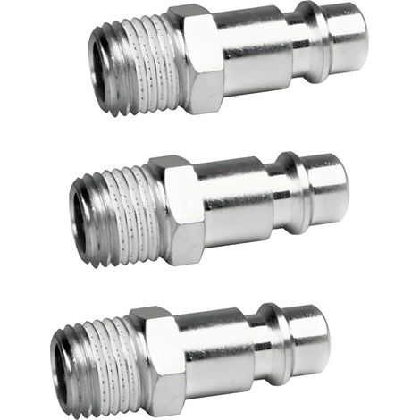 Kit di 3 raccordi rapidi conici maschio in Teflon da 1/4" con ugello per compressore e raccordo pneumatico per compressore (1/5)