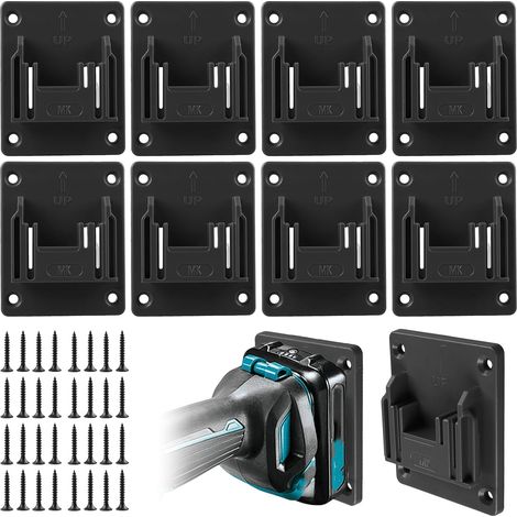 Lot de 8 Porte-outils, Support mural, Vis incluses, Plastique ABS, Pour atelier garage (1/5)