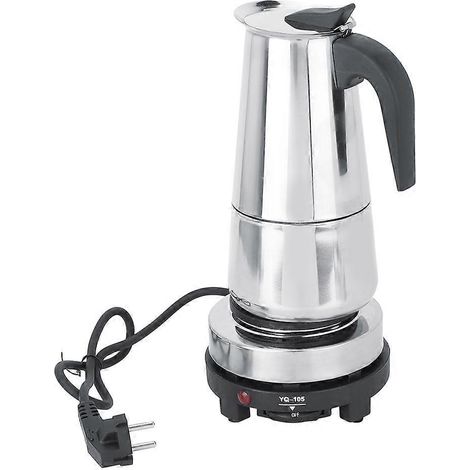 Chauffeuse à café électrique 450 ml en acier inoxydable, ensemble complet pour cuisinière, cafetière et réchaud. (1/5)