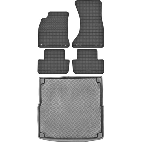 Juego de alfombrillas de goma para coche y maletero para Audi A4 B8 Kombi (2007-2015).