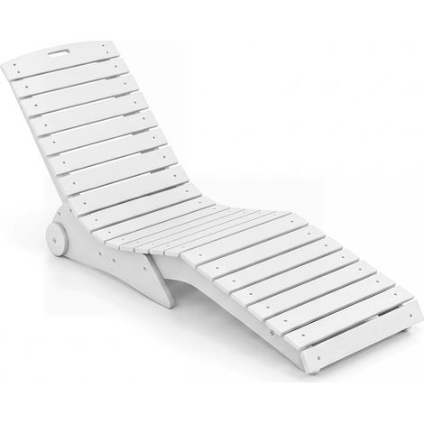 COSTWAY Lettino Prendisole Ergonomico Curva S con Ruote (Bianco) (1/5)