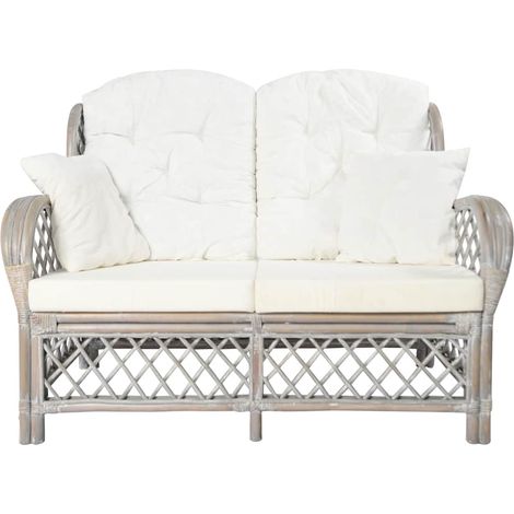 Canapé à 2 places,Sofa pour Salon,Banquette Gris Rotin CFW762972 (1/5)
