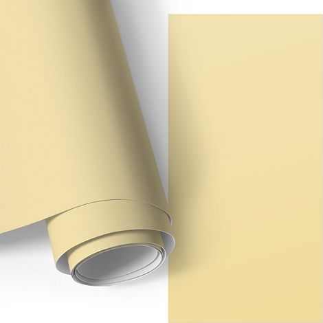 Klebefolie für Möbel - Möbelfolie - Selbstklebende - für Fensterbrett - Küchenschränke - Küchenfronten - Cremiges Gelb 75x150 cm