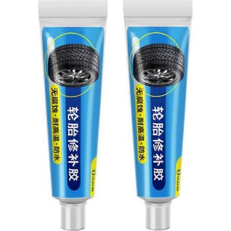 Lot de 2 tubes de colle liquide pour réparer les pneus de voiture (30 ml). (1/4)