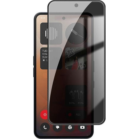 Compatible avec le téléphone Nothing Phone (3a) Pro Protection d'écran intégrale anti-espionnage et confidentialité Bord noir Film en verre aluminium-silicium haute résistance (1/5)