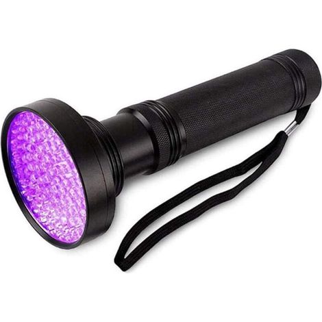 UV 100 LED Puissante,UV Lampe de Poche 395nm Lumiere Noire,Ultraviolet flashlight,Ultra Violet Détecteur pour Urine Animale (Aucune pile incluse)