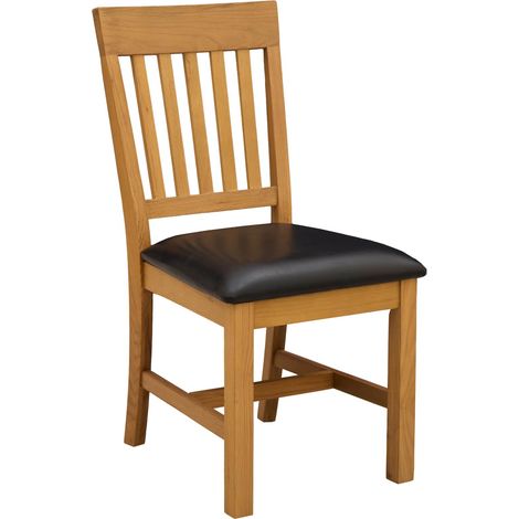 Dining Chair 2 pcs Solid Oak Wood Black 45 x 59 x 92 cm vidaXL (1/5)