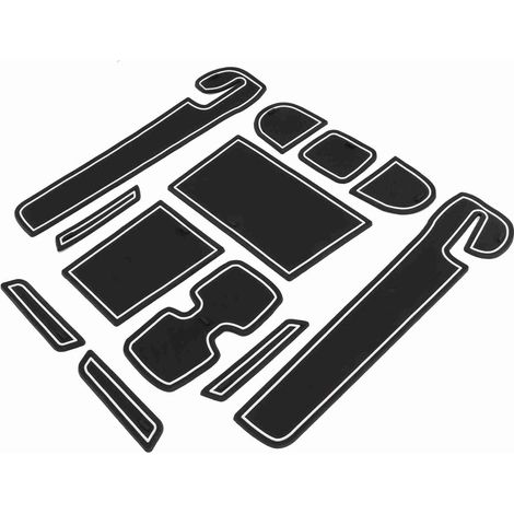 【12 pièces】Tapis de protection PVC Noir et Blanc pour console centrale Suzuki Swift 2018‑2020 Ensemble complet anti‑dérapage (1/5)