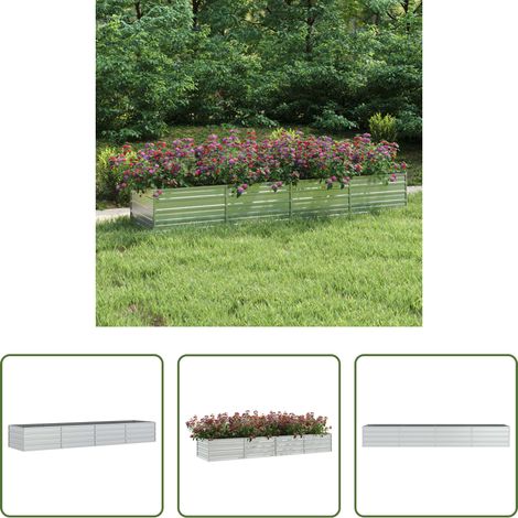 Metall Hochbeet - Garten-Hochbeet 320x80x45 cm Verzinkter Stahl Silber (1/5)