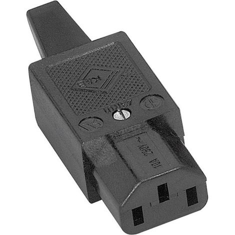 k-b Serie 43 Robuster IEC-Stecker Schwarz mit 2 Pins