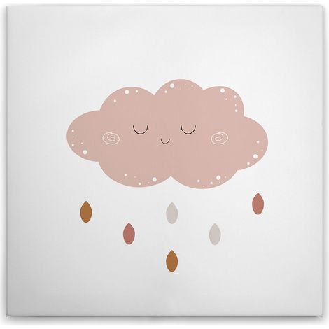 Leinwandbild Kinderzimmer Wolke Rosa M1-No.51614 - Kunstdruck auf Leinwand in Weiß Braun - Wandbild 30 x 30 cm (1/5)