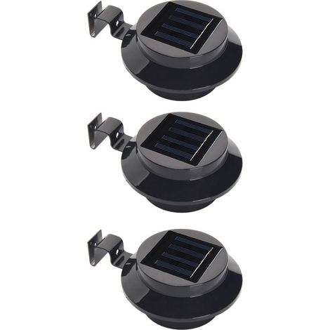 EASYCOMFORT Lot de 3 Lampes Solaires LED pour Gouttière et Extérieur – Éclairage Jardin Terrasse avec Vis de Fixation (1/5)