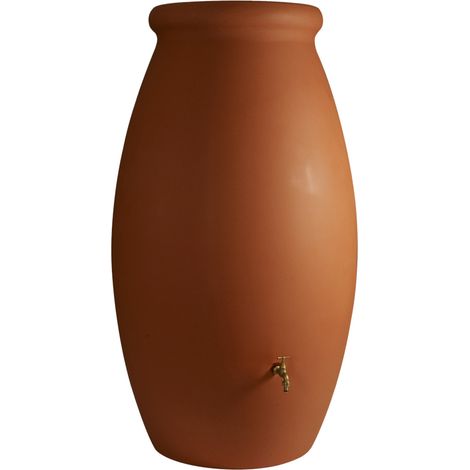 Récupérateur d'eau de pluie mural 500L – Jarre décorative en plastique – Robinet laiton – Kit de raccordement inclus – Bellijardin (1/6)