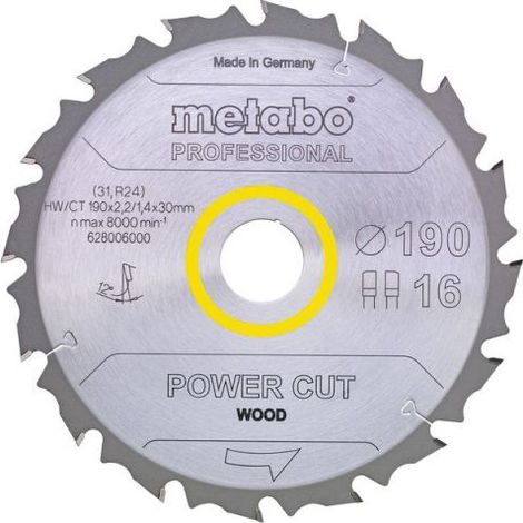 METABO HW Kreissägeblatt 190x30 14 WZ
