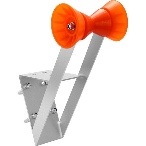 Support de treuil pour remorque de bateau galvanisé 50,8 à 76,2 mm avec rouleau TPU orange idéal pour jet-ski et voiliers (1/5)