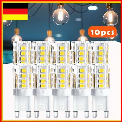 Ortviai – 10er-Set LED-Lampen G9 5 W – Kaltweiß 6000 K, Abstrahlwinkel 360°, dimmbar – ersetzt 40-W-Halogen, 220 V (1/5)