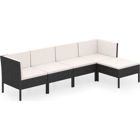 Maison Exclusive - 5-tlg. Garten-Lounge-Set mit Auflagen Poly Rat