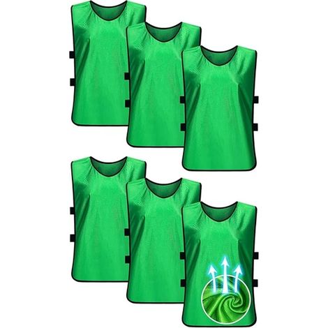 6 maillots sport en polyester, sangles latérales élastiques, séchage rapide, pour football basketball volleyball (1/5)