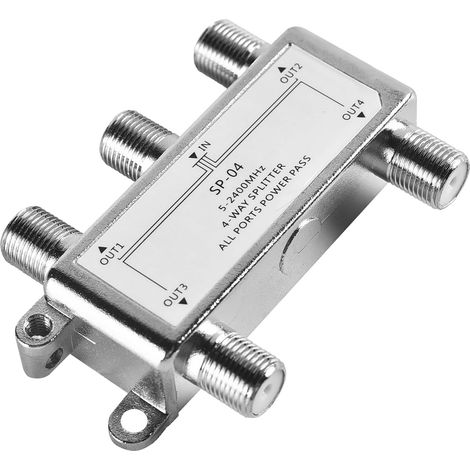 Répartiteur 5-2400 MHz 4 voies pour TV et radio, HDTV/UHD 4K, DVB-S/S2, DVB-T/T2, DVB-C/C2, répartiteur 4 sorties (1/5)