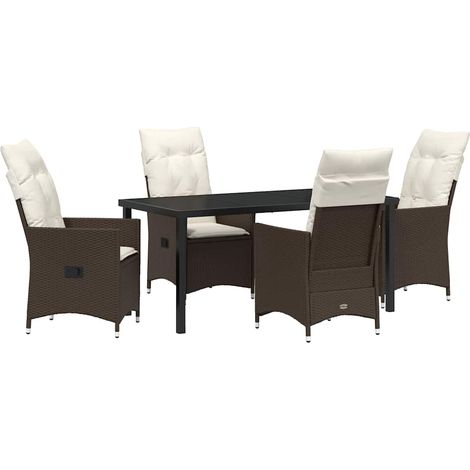 Maison Exclusive - Conjunto de Comedor de Jardín 5 pcs Marrón rat (1/5)