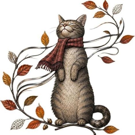 Practical New Cute Portable Autumn Cat Metal Wall Decor Cat Metal Decoration - Standing Style -