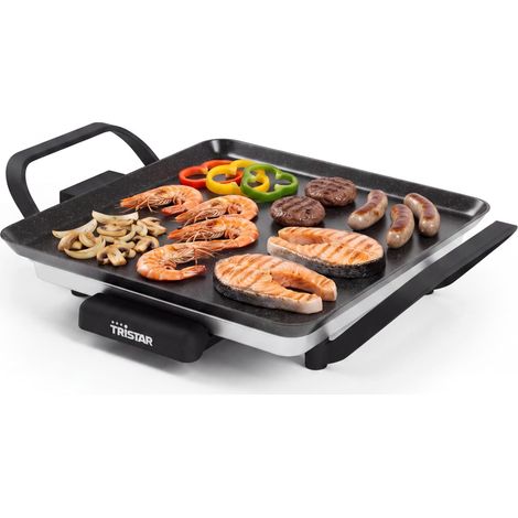 Table Grill Slim M - Plaque de cuisson surface de cuisson de 28 x 28 cm - Thermostat réglable - Revêtement antiadhésif - Bac à graisse amovible - Facile à nettoyer - BP-2666 (1/5)