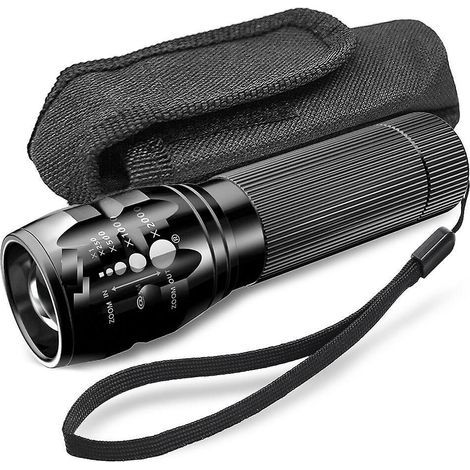 lampe Torche Puissante Pour Vlo, Mise Au Point Tlescopique, Zoom Trois Lumens, Torche D'urgence (1/5)