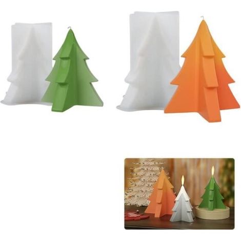 Moule à bougie de Noël - Silicone - Lot de 2 - Dimensions 8.37.7cm et 11.8x10.6cm - Décoration intérieure (1/4)