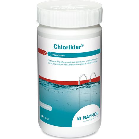 Bayrol – Chlore choc désinfectant chloré de piscine 1 kg – Traitement choc efficace – Protège le chlore contre les UV – Made in Europe