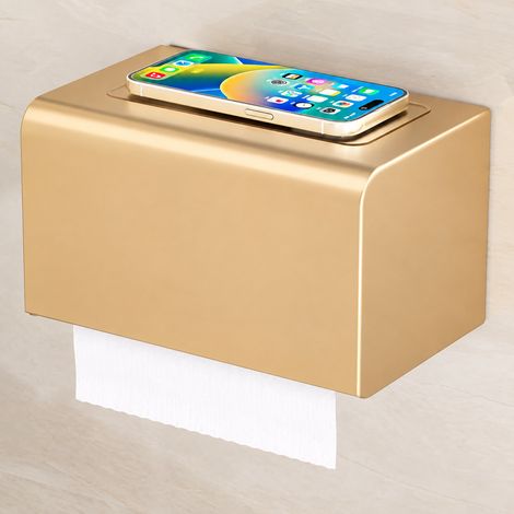 Boîte à mouchoirs dorée murale sans perçage distributeur papier salle de bain et toilettes – Livraison gratuite (1/4)