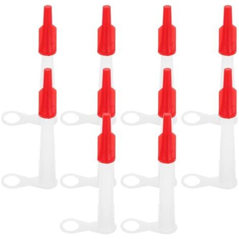 Lot de 10 set de Embouts de Calfeutrage Universels en Plastique ABS avec Capuchons Rouges, Buses Réutilisables pour Tubes de Mastic, Outil D’Application Précis pour Travaux (1/5)