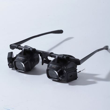 Occhiali portatili per ingrandimento 24x per la riparazione di orologi, con lampada LED, per componenti elettronici e telefoni. (1/5)