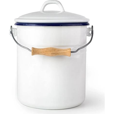 Accessoire de cuisine ibili vintage compost bucket 4 litres acier émaillé