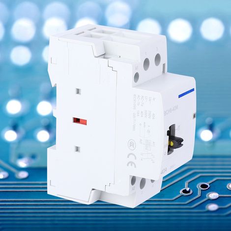 Contacteur secteur domestique BCH8-40M 2P 40A 230V, montage sur rail DIN, avec interrupteur de commande manuel (2NO) (1/5)