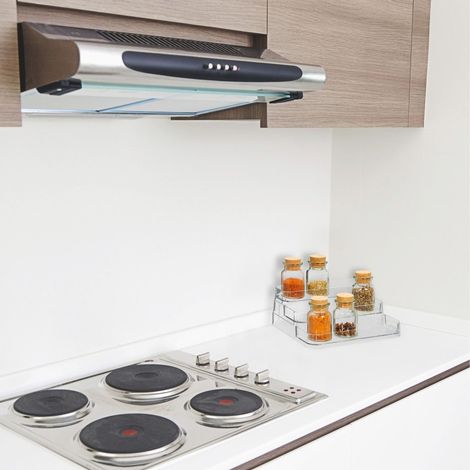 Etagere a epices transparente a 3 niveaux pour le rangement de la cuisine (1/4)