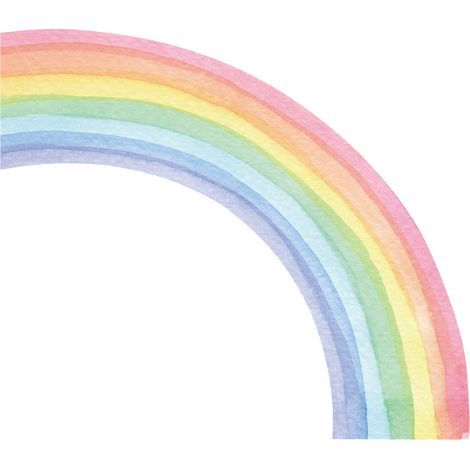 Lntyq Muraux Arc en Ciel Sticker Mural Arc-en-ciel Demi-découpé DIY Amovible en Autocollant Mural Arc en Ciel pour Chambre de Bébé Fille Pépinière d'enfant Décoration Murale