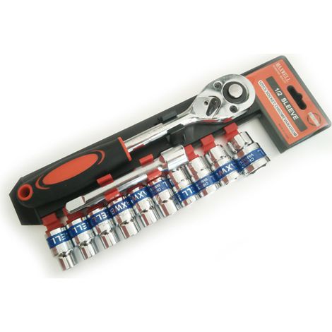 Jeu de 12 clés à cliquet bleu douille 1/2 pouce outils de réparation automobile clé rapide