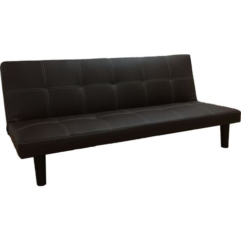 Faux Leather Sofa Bed in Black