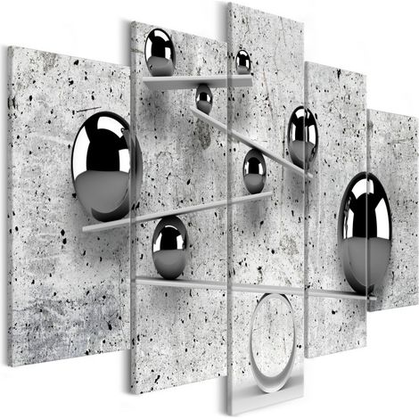 Tableau Imprimé 5 Panneaux "Balls & Concrete Wide" 50 x 100 cm (1/2)