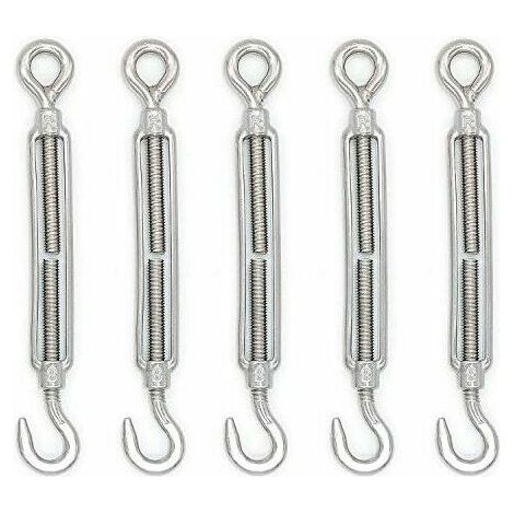 M8 tendeur crochet et il en acier inoxydable 304 - Lot de 5 (1/5)