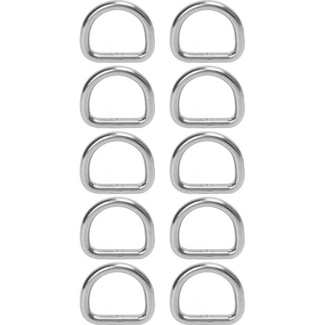 de 10 anneaux en D soudés en acier 316 accessoire industriel (1/5)