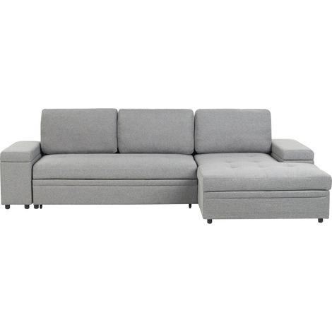 Sofá cama esquinero de tela con respaldo de poliéster gris izquierdo Hrisey (1/5)