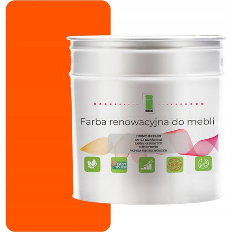 Peinture pour meubles de cuisine orange semi-mat 2008, 2,5 L, pour façades en bois, 2 en 1 (1/5)