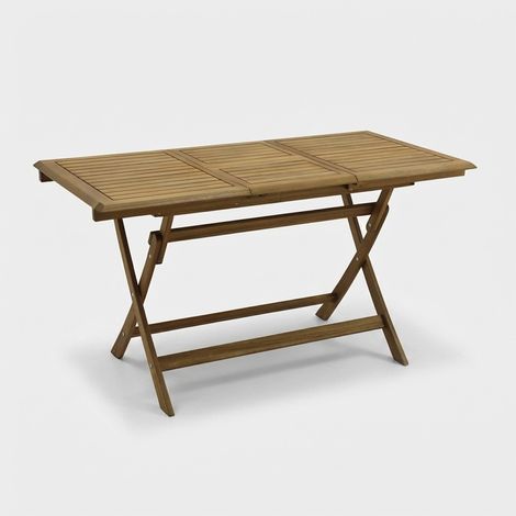 Klappbarer und ausziehbarer rechteckiger Holztisch 100/140 x 70 cm