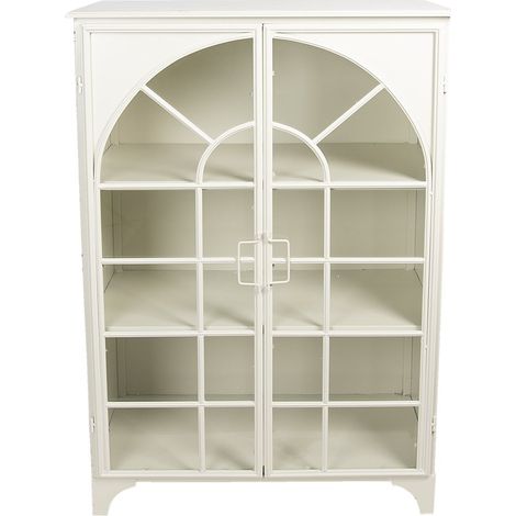 Meuble Vitrine d'Exposition et Armoire de Rangement Blanc 80 x 41 x 120 cm - PANGIVO (1/4)
