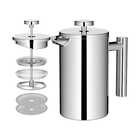 Cafetière à piston 350 ml en acier inoxydable – Double paroi isolante – Filtre de précision – Poignée au toucher froid (1/5)
